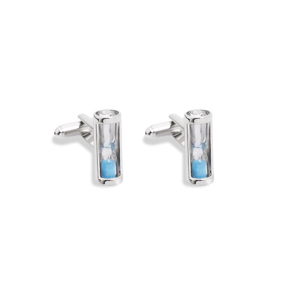 1pair Time Hourglass Crystal Cufflinks CuffStuds Mens Cufflinks
