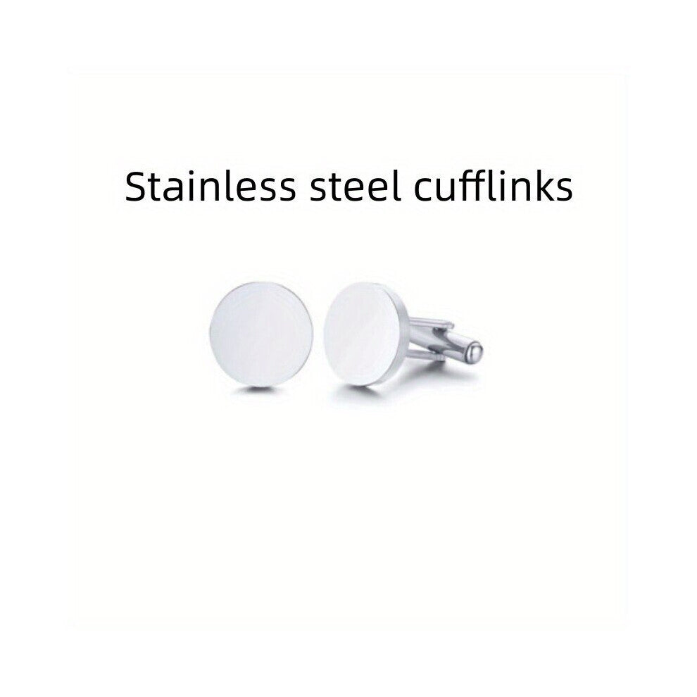 Mens Stainless Steel Round Tuxedo Cufflinks Business Gift Shirt Cufflinks Versatile Accessories Cufflinks For Wedding Suit