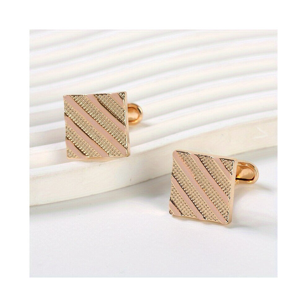 1 Pair Creative Square Striped Paint Cufflinks French Business Shirt Cufflinks