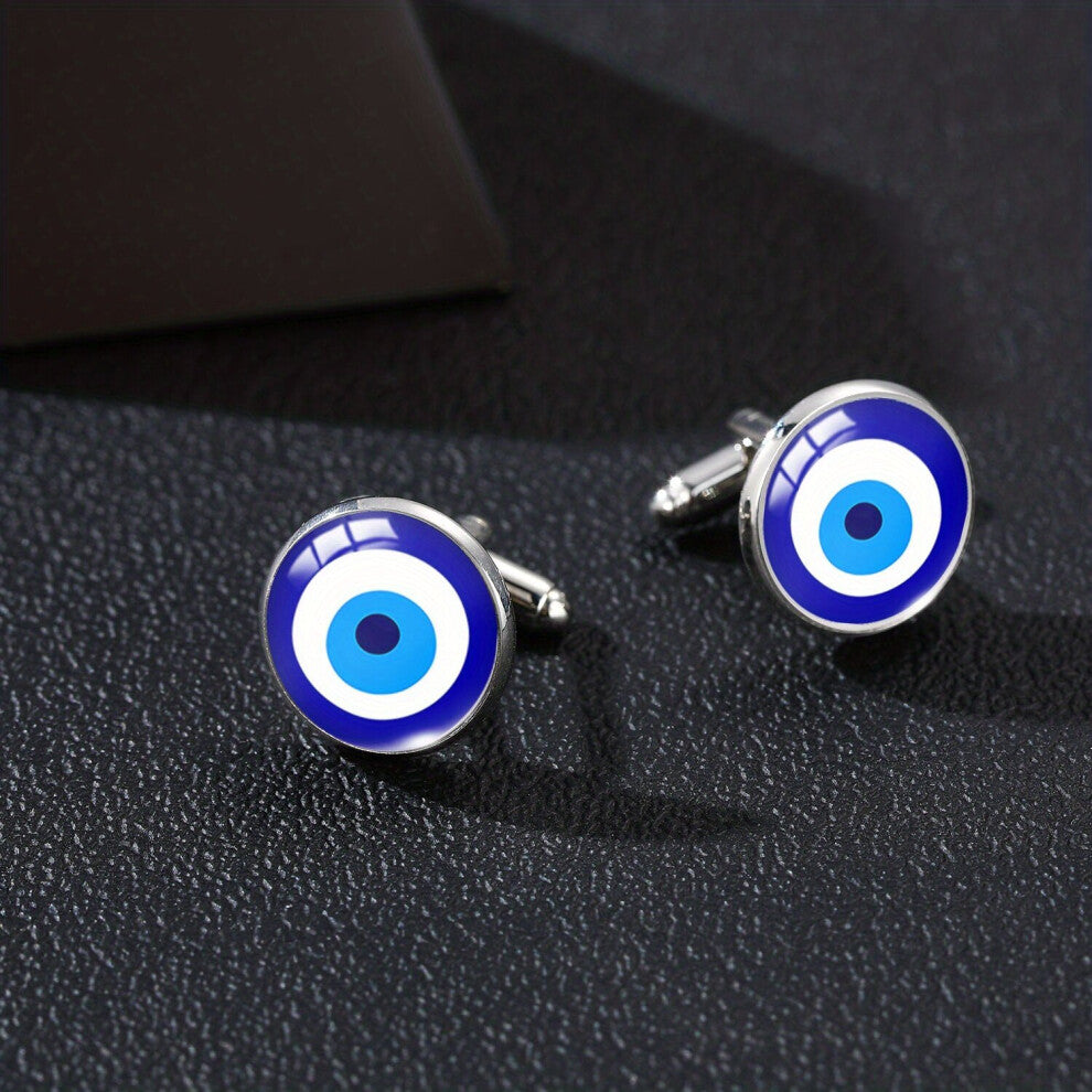 1pc Lucky Devil Eye Jewelry Cufflinks Royal Devil Eye DIY Jewelry