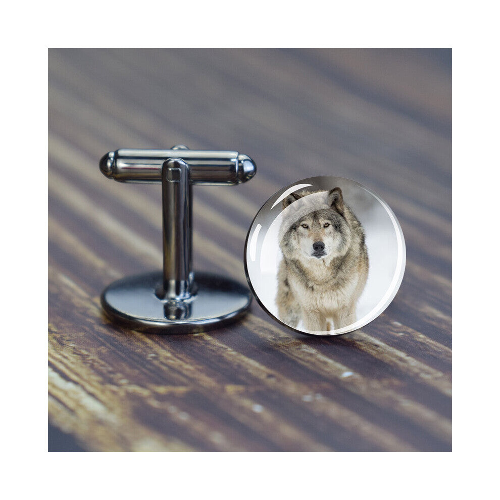 Men Convex Glass Cufflinks