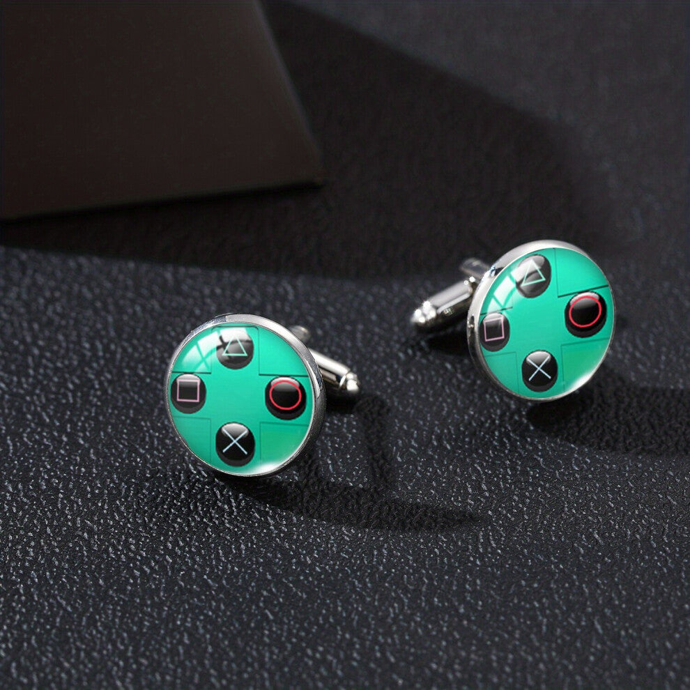 1pair Mens Video Game Controller Button Gamer Controller Handle Cufflinks Jewelry Gift