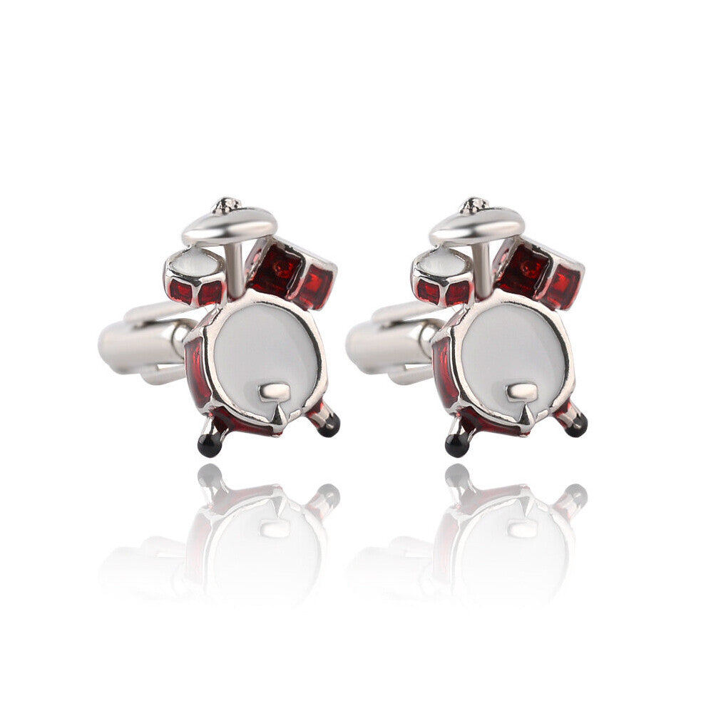 1 Pair Band Rack Drum French Cufflinks Creative Zinc Alloy Oil Drop Shirt Sleeve Studs
