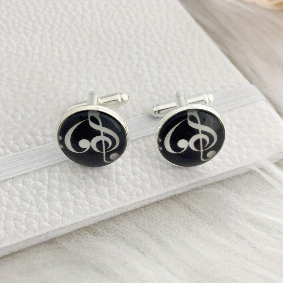 1pair Time Gemstone Notes French Cufflinks For Men