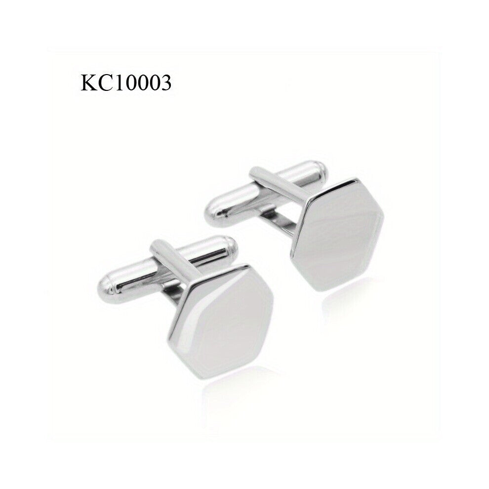 1pair 925 Sterling Silver Hexagon Cufflinks Shirt Cufflinks Versatile Accessories Cufflinks For Wedding Suit Fancy Gift For Men