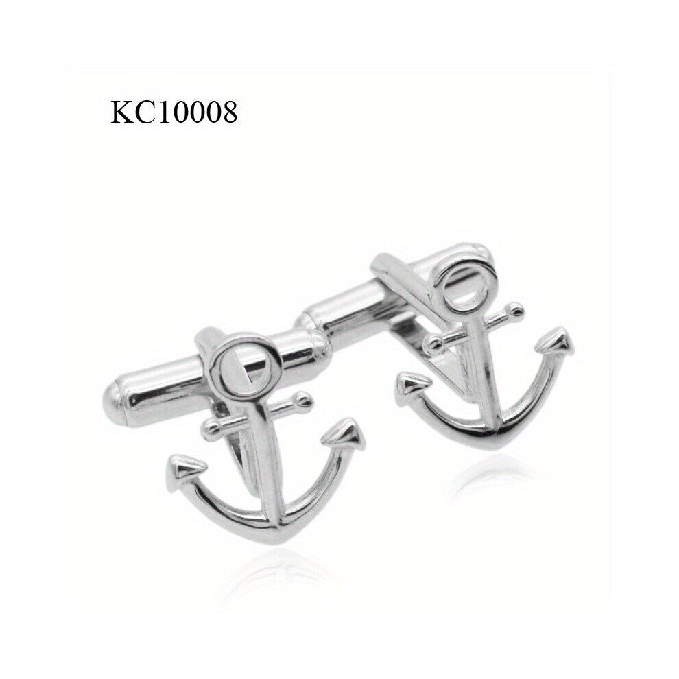 1pair 925 Sterling Silver Cufflinks Anchor Cufflinks Mens High Cufflinks Suit Button Cufflinks Sleeves Shirt Studs Accessories