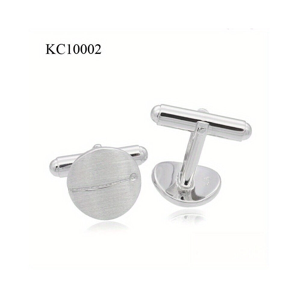 1pair S925 Mens Cufflinks Oval Curved Style Sleeve Buttons