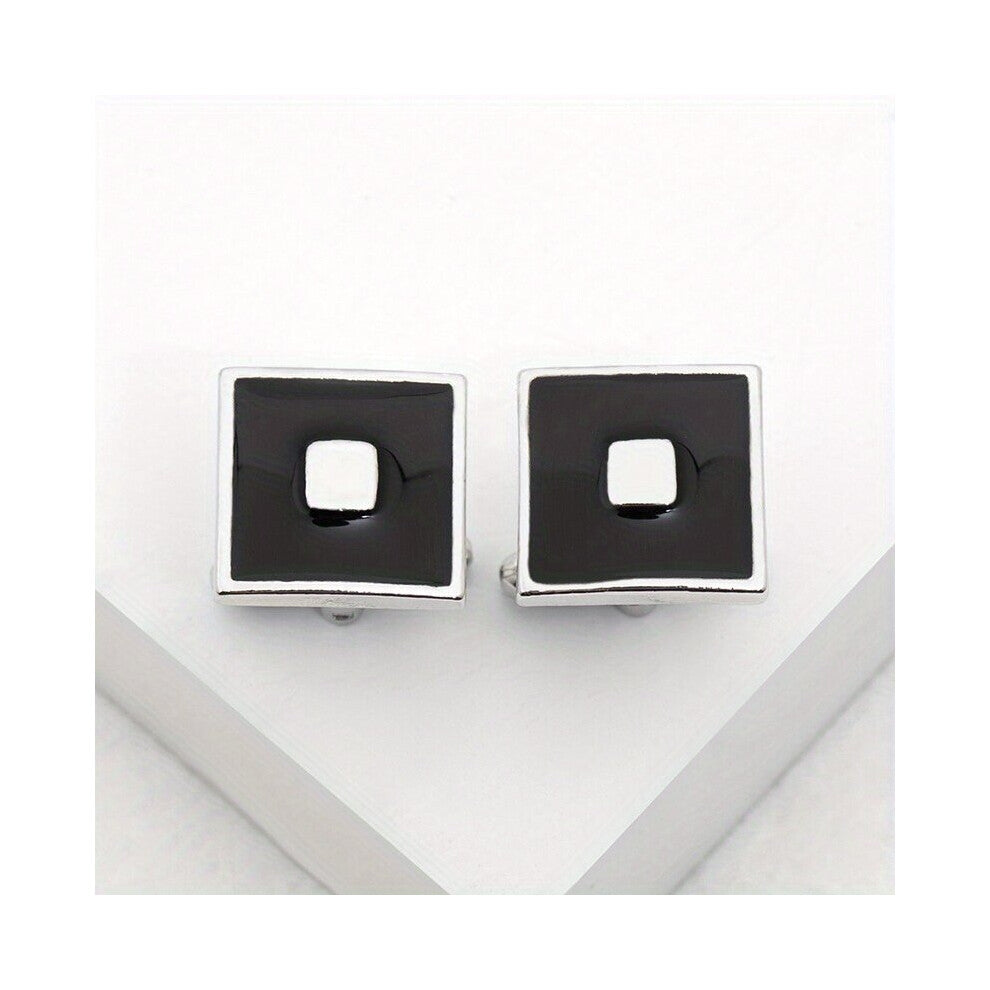1pair Square French Business Cufflinks Shirt Accessories Buttons For Men