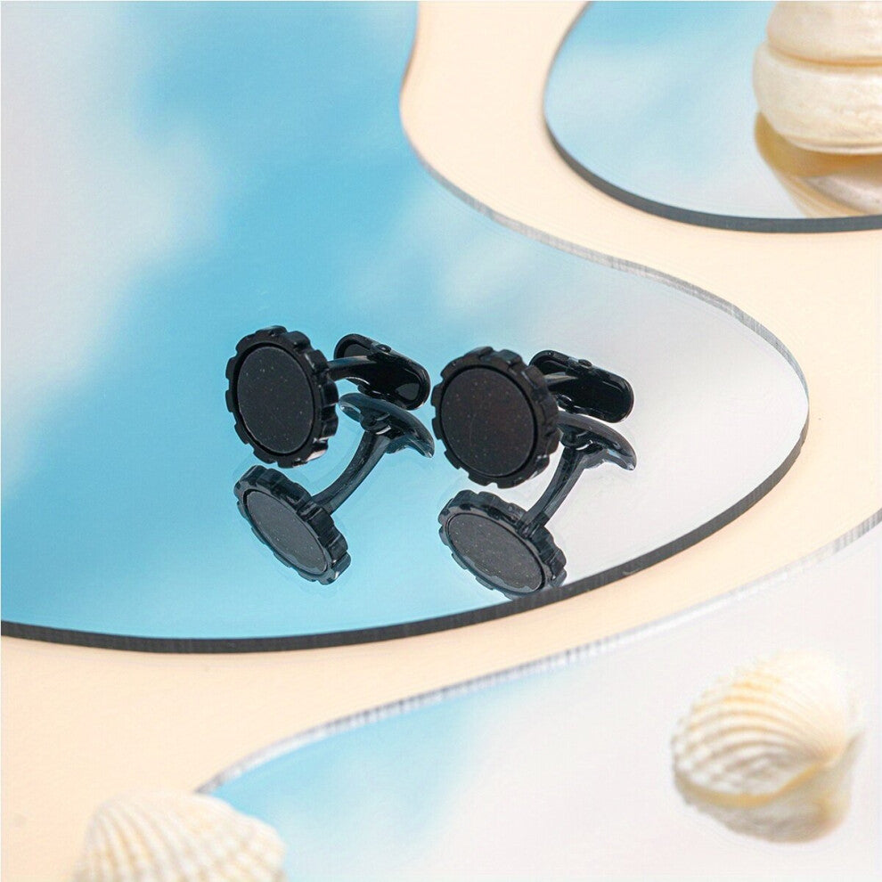 1pair Business Mens High end Casual Shirt Stylish Stainless Steel Round Cufflinks Accessories