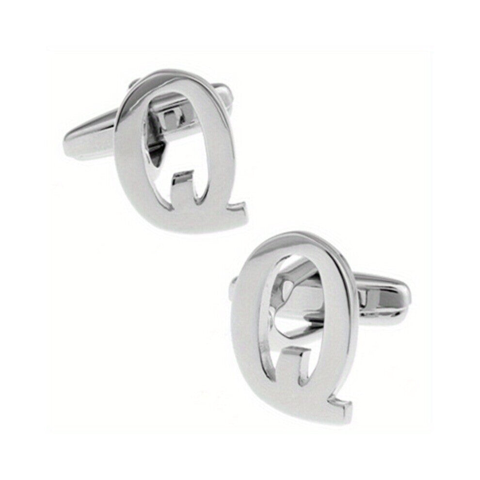 English Letter Q Mens French Button English Letter Q Cufflinks