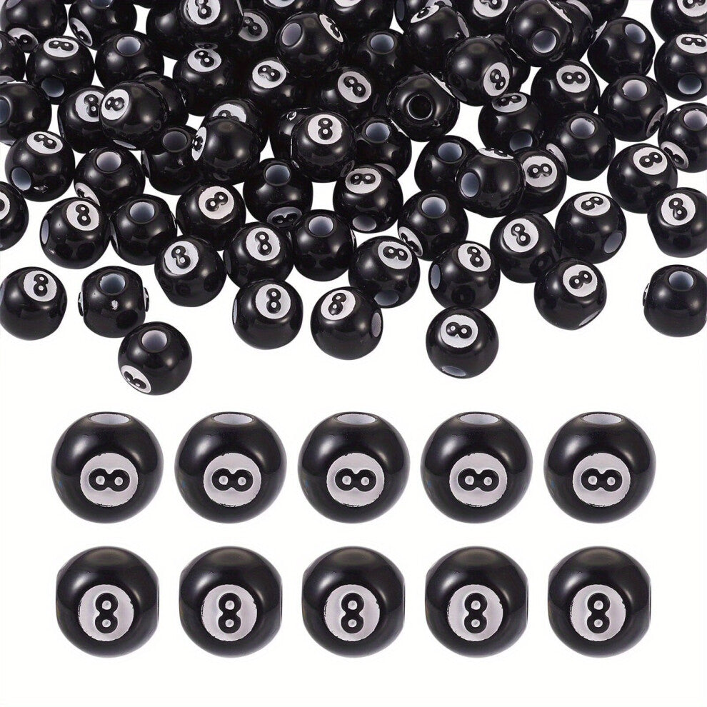 30pcs Acrylic Round Billiards Beads Block Bubble Beads Round Number 8 Beads For DIY Home Party Decoration Crafts Making