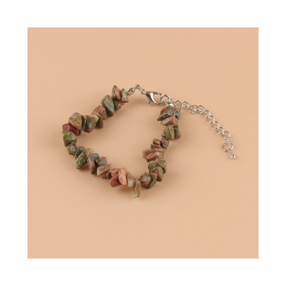 1PC Natural Stone Bracelet Crystal Healing Chip Chain Bracelets Gemstone Polished Irregular Crystals Stone