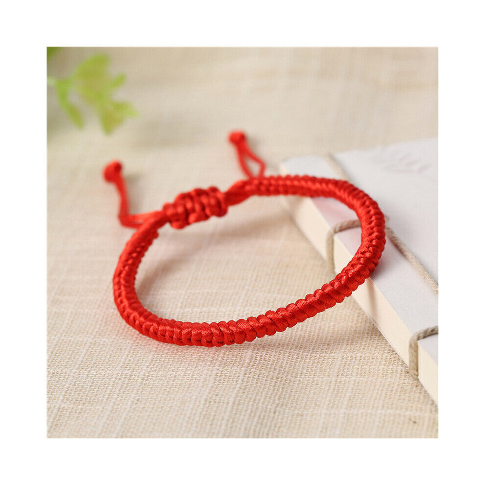 1pc Red Rope Bracelet Diamond Knot Knitting Couples Knitting Bracelet Men And Women Children Safe Red Pure Hand Bracelet Rope