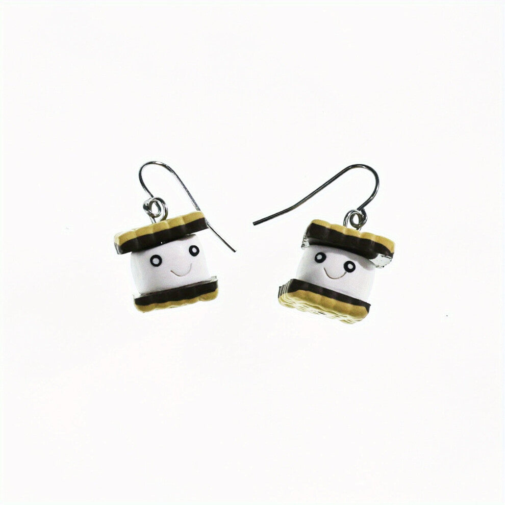 1 Pairs Cartoon Sandwich Cookie Drop Earrings For Parties And Various Occasions Holiday Birthday And Anniversary Gift For Girls Women