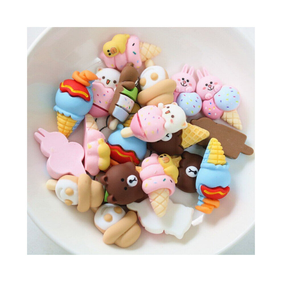 Diy Bear Ice Cream Cartoon Earrings Hair Accessories Accessories Stationery Mobile Phone Case Key Chain Cup Hole Shoes Refrigerator Magnet Decorative