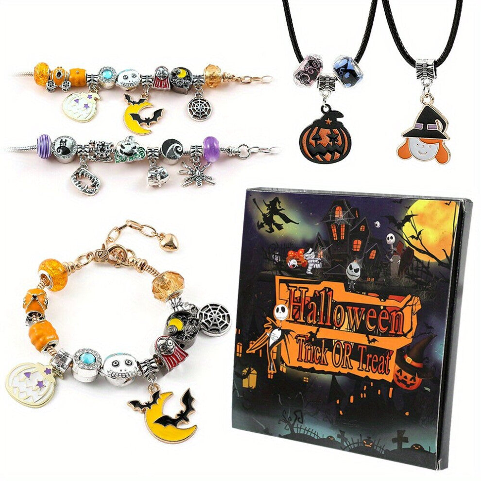 Halloween Halloween Personalized Diy Skull Witch Character Pumpkin Head Blind Box Set Bracelet Jewelry
