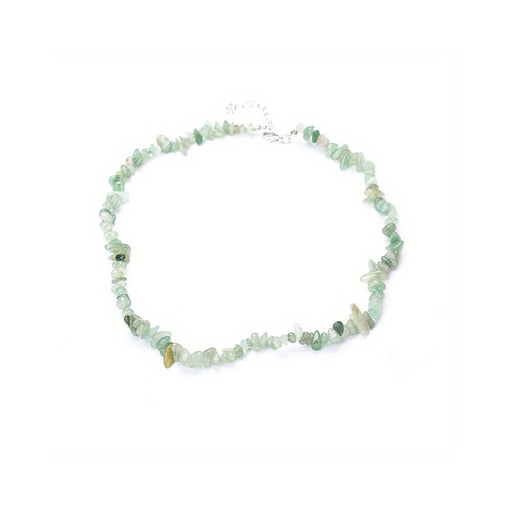 Summer Beach Style Colorful Crushed Stone Necklace Female Versatile Jewelry Irregular Stone Chip Beaded Clavicle Chain
