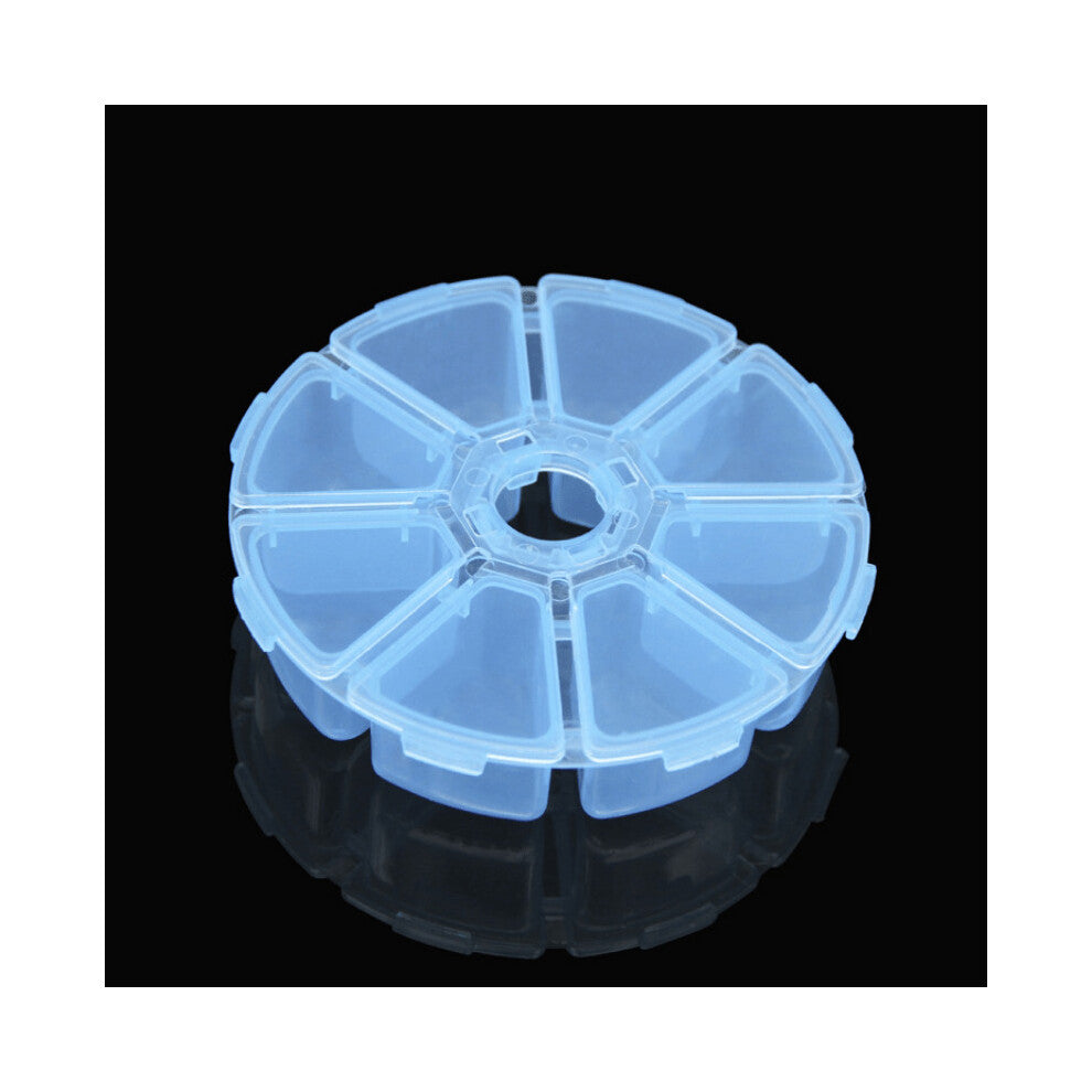 1pc Creative Round 8 grid Plastic Bead Box Desktop Storage Box Plastic Round Box DIY Mobile Phone Hair Pin Jewelry Box