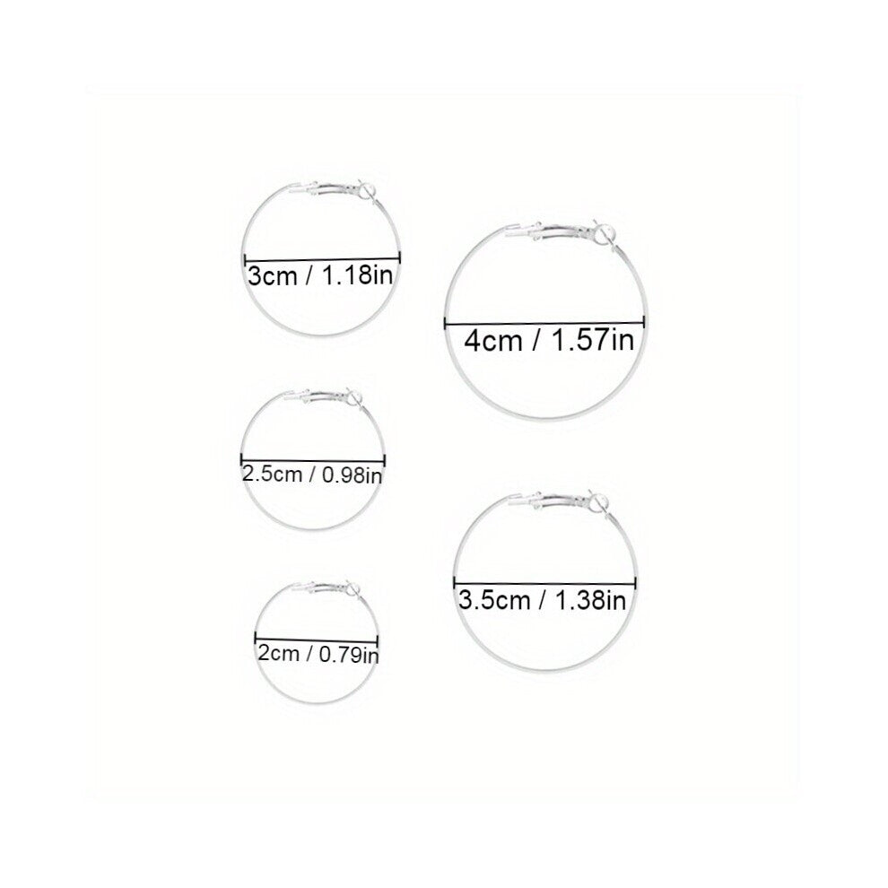 10pcs pack Glossy Earrings Personality Charm Hoop Earrings