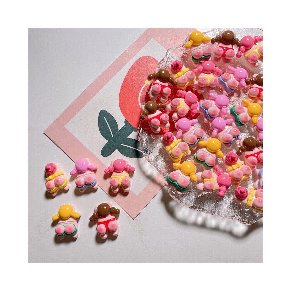 5 10pcs Cartoon Bikini Girls Charms Car Interior Decoration Refrigerator Hair Accessories Mobile Phone Case Pendant