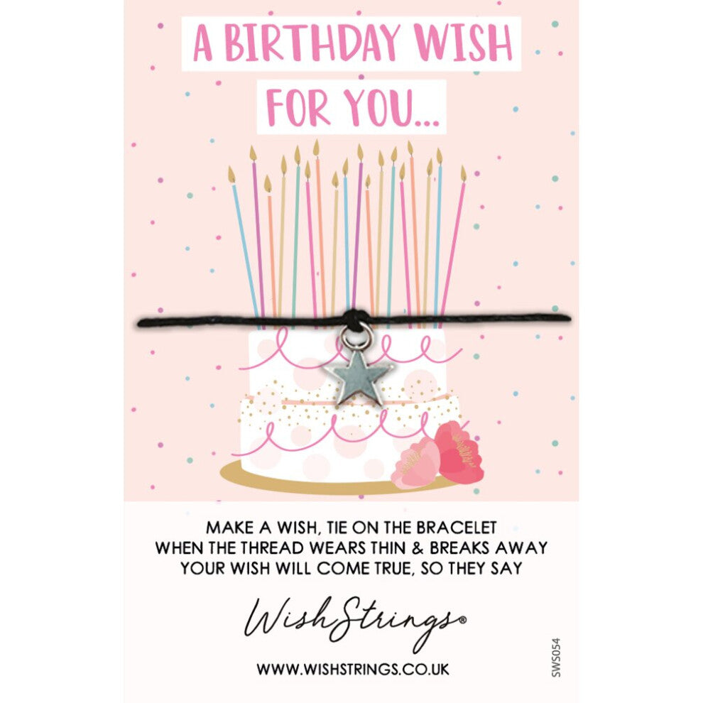 Birthday Wish Cake & Candles Wish String Bracelet & Lucky Charm Lucky Gift
