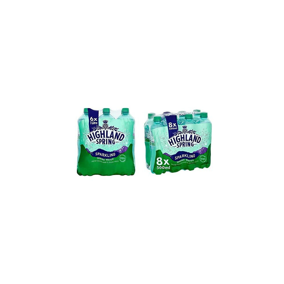 Water Bundle - 6x1L Sparkling with 8x500ml Sparkling - Sparkling Treat for at Home and Whilst on the Go