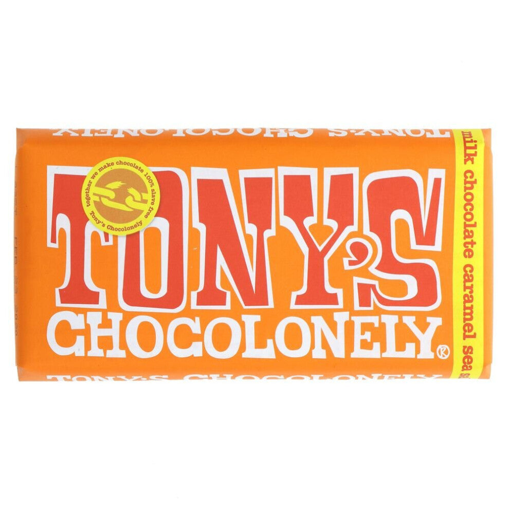 Tony's Chocolonely Milk Choc Caramel-Sea Salt -180g ( pack of 15 )