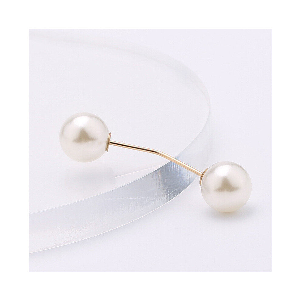 1pc Faux Pearl Collar Clip Pin Women Clothes Brooch Cardigan Shawl Scarf Buckle