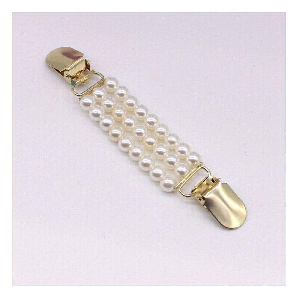 1pc Faux Pearl Buckle Cardigan Clip Decorative Scarf Pin Accessories Solid Vintage Shawl Clip Duck Clip Brooch