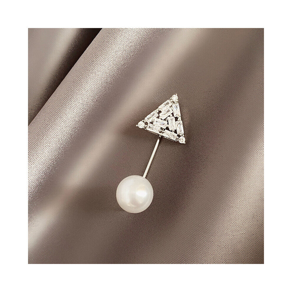 1pc Faux Pearl Scarf Pin Delicate Shawl Pin Brooch Cardigan Buckle Decorative Collar Pin For Women