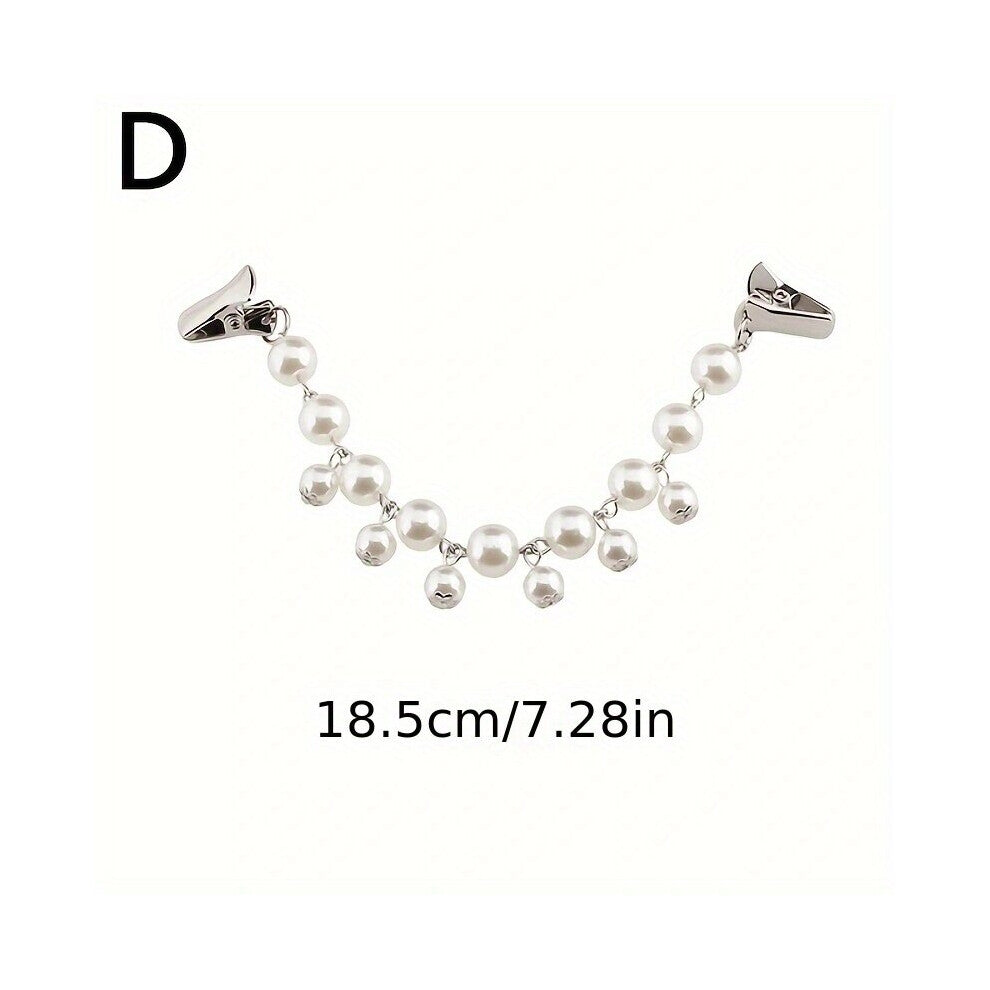 Faux Pearl Rhinestone Clip Vintage Shawl Cardigan Brooch Silk Scarf Sweater Fixed Buckle Pin