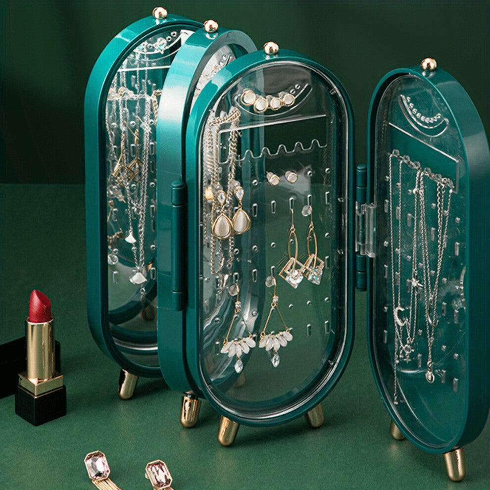 Jewelry Storage Box Portable Ear Stud Earrings Necklace Storage Box Household layer Screen European Style Storage Box