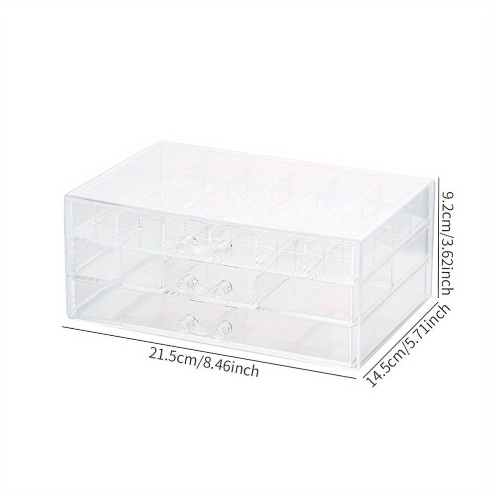 1pcs Desktop Large Capacity Three layer Transparent functional Jewelry Storage Box Plastic Jewelry Box Organizer