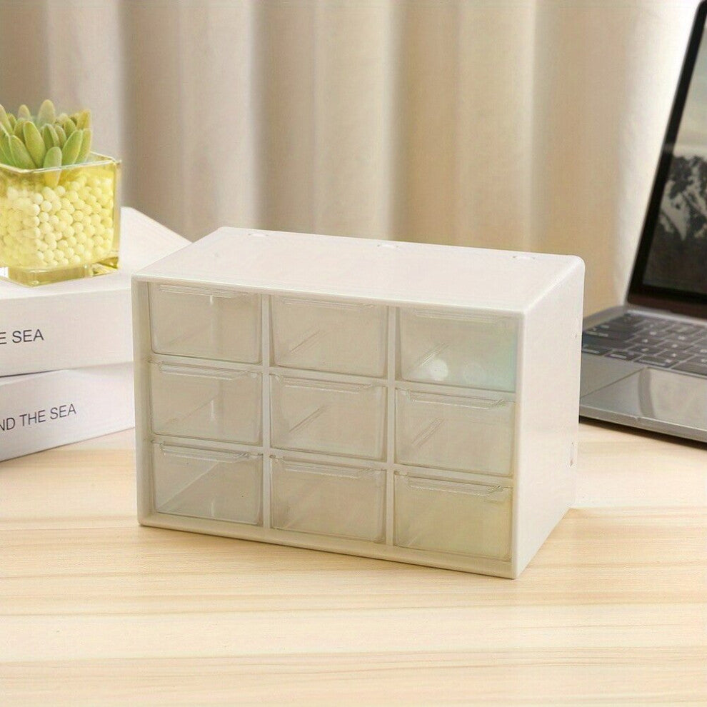 1pc Nine Grid Desktop Jewelry Storage Drawer For Girls Ladies Women
