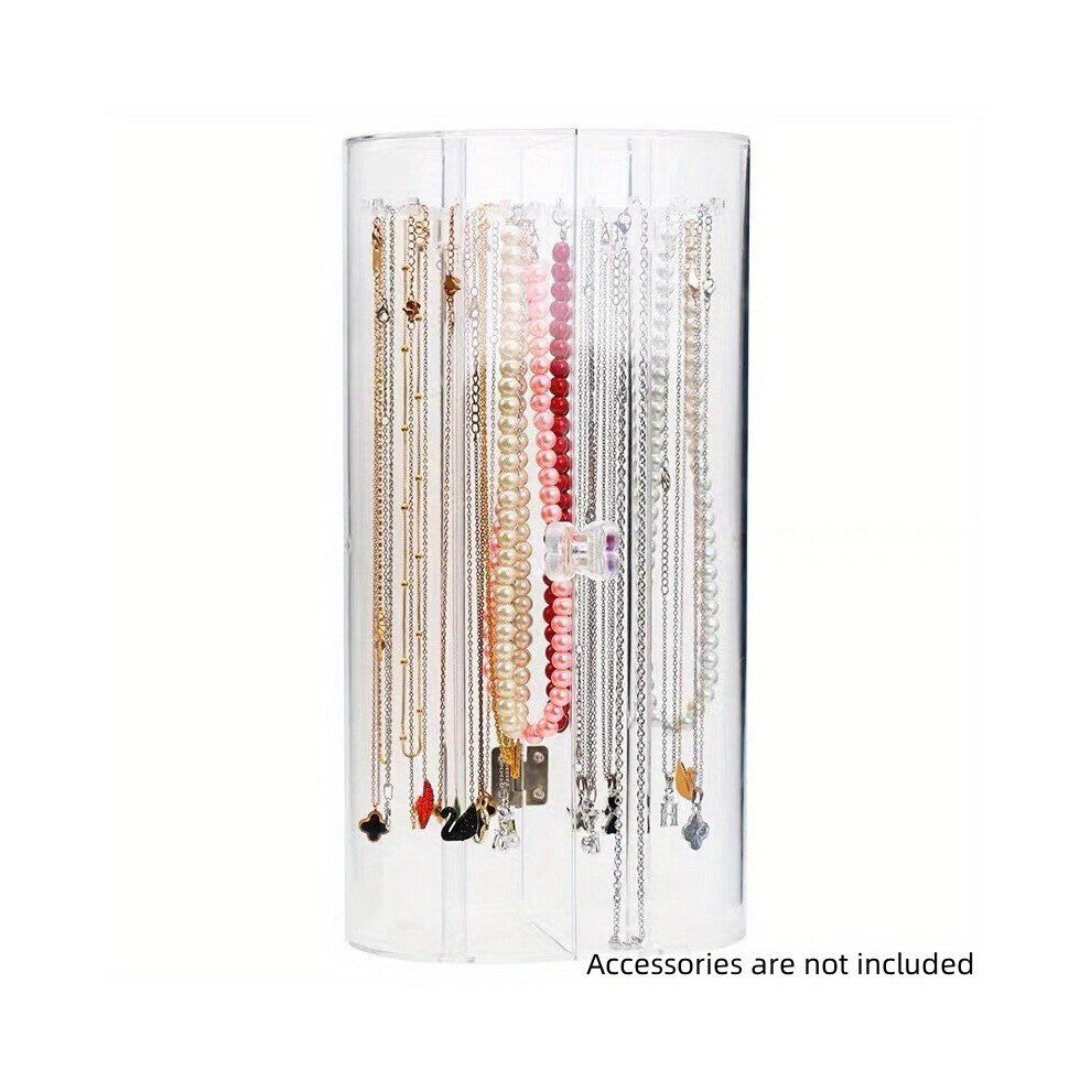 1pc Necklace Bracelet Desktop Storage Box Transparent Hanging Rack Accessories Storage Box Dustproof Necklace Display Shelf
