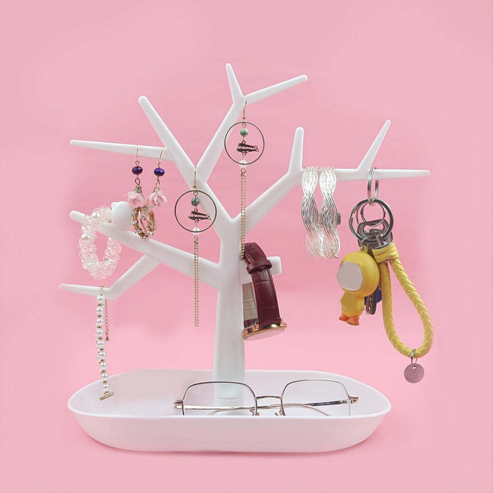 1pc Tree Shaped Jewelry Display Rack With Base Desktop Jewelry Tower Multifunctional Jewelry Accessories Ornament Holder Novelty Jewelry Organizer