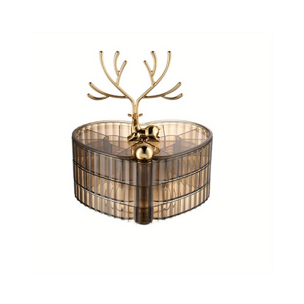Deer Decorative Jewelry Storage Box Desktop layer Rotating Jewelry Box