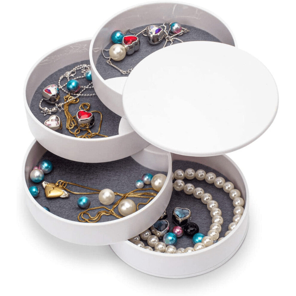 Multifunctional Rotating Jewelry Box For Hair Hoops Earrings Studs Necklaces Bracelets