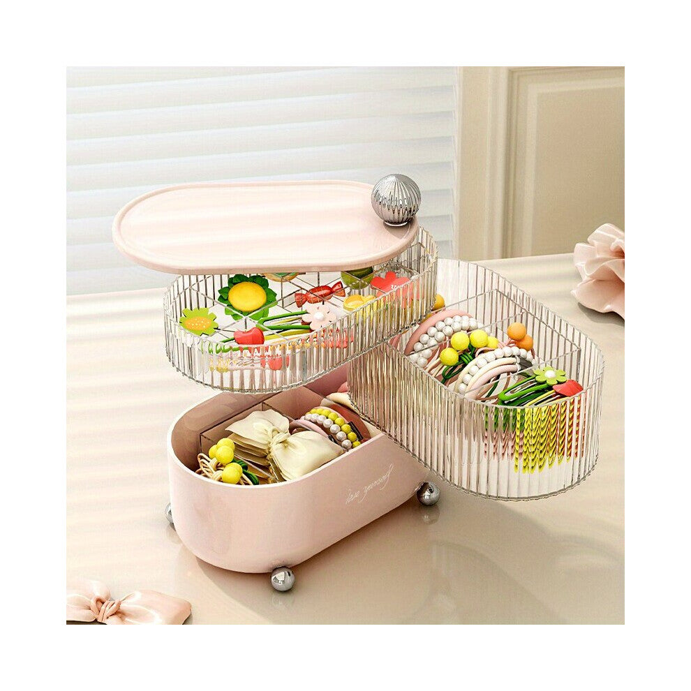 360 Rotating Jewelry Storage Box Bathroom Cosmetics Storage Box Desktop Transparent layer Debris Sorting Case