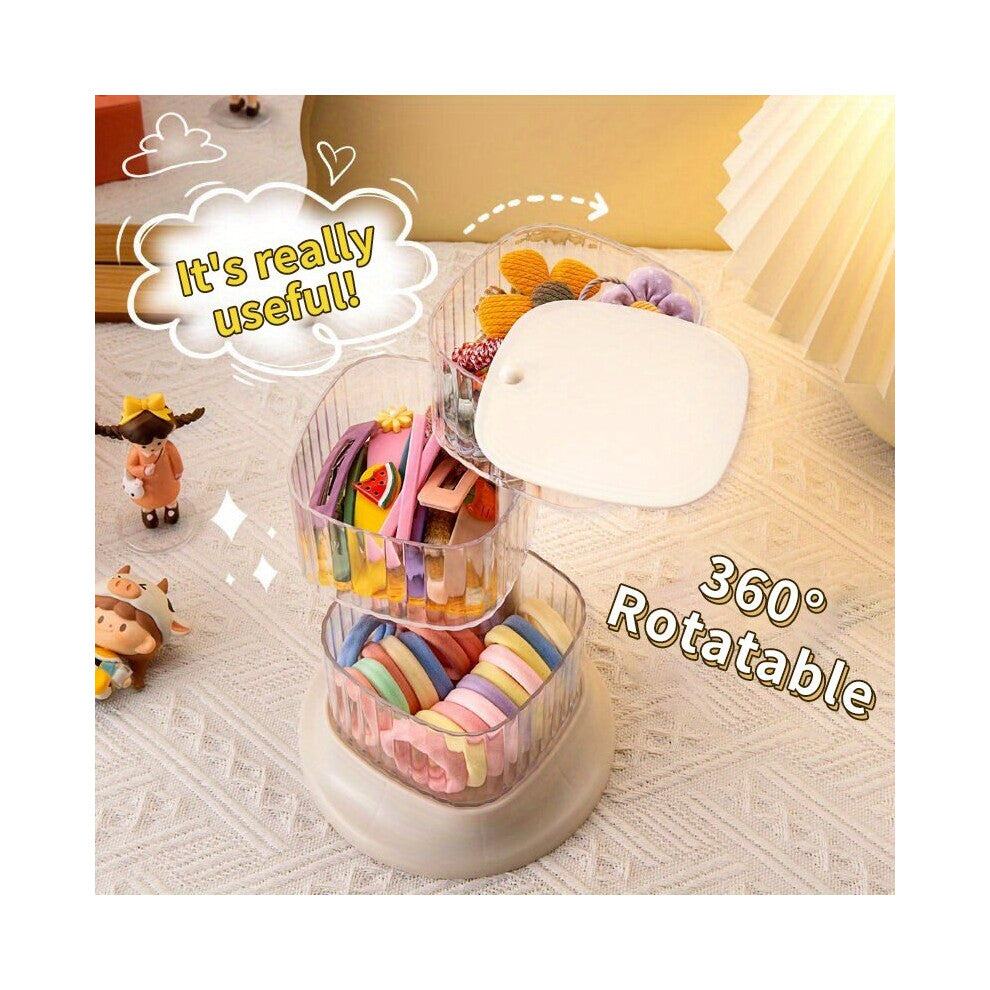1pc Jewelry Storage Box Hairpin Head Rope Storage Box Dustproof Desktop Transparent Storage Box