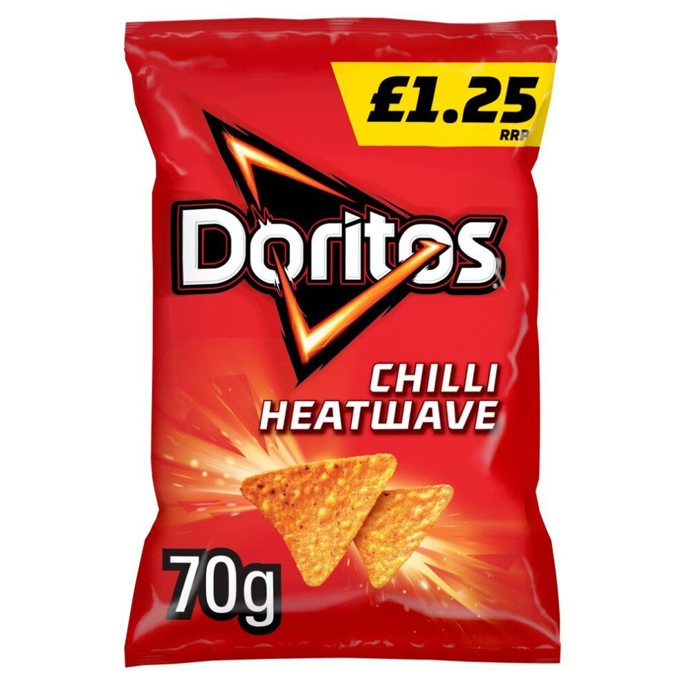 Doritos Chilli Heatwave Tortilla Chips Crisps 70g ( pack of 15 )