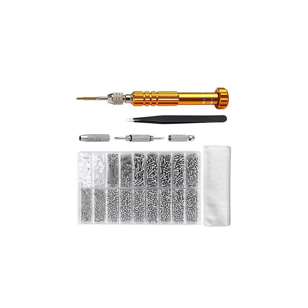 Glasses Repair Kit Eyeglass Repair Tool Spectacles Repair Set with Screws Nuts Tweezers Screwdriver for Sunglasses Watch Clock Spectacle Electronics