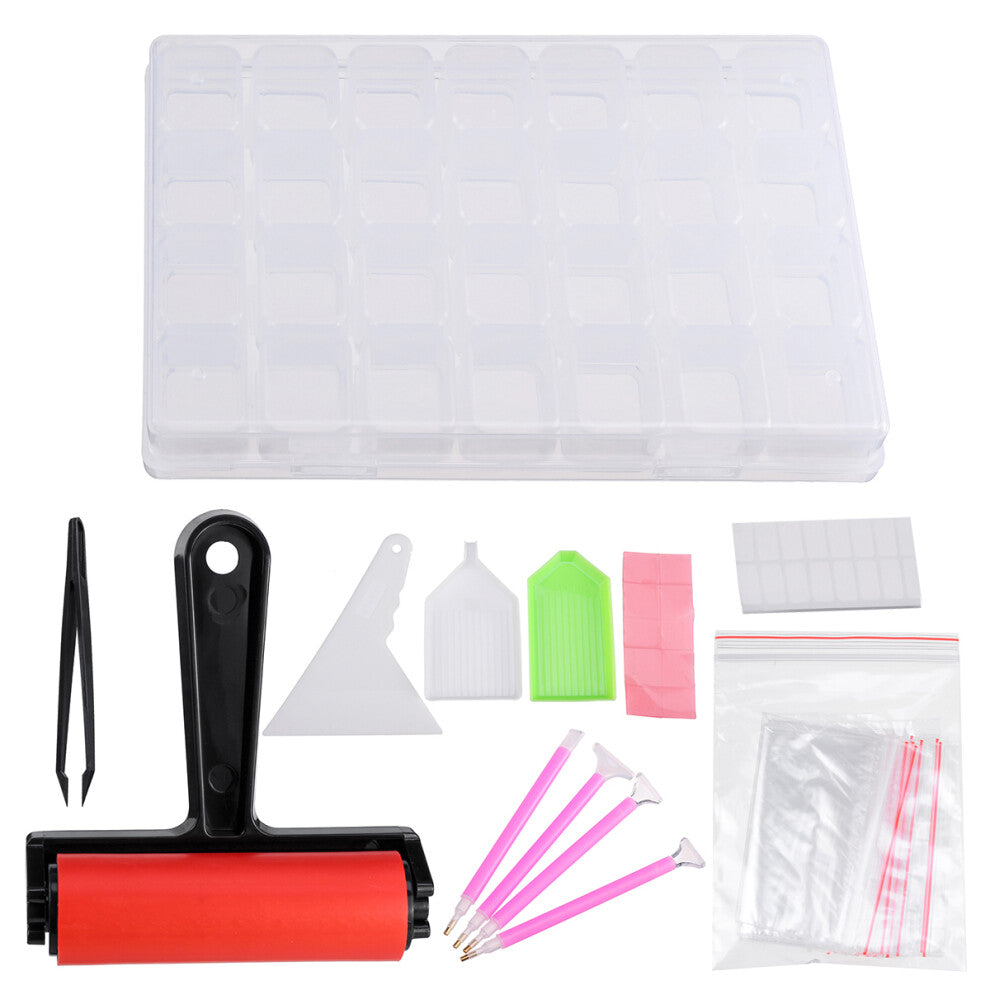 28 Slot Embroidery Diamond Painting Tool Storage Box Jewelry Desktop Organizer