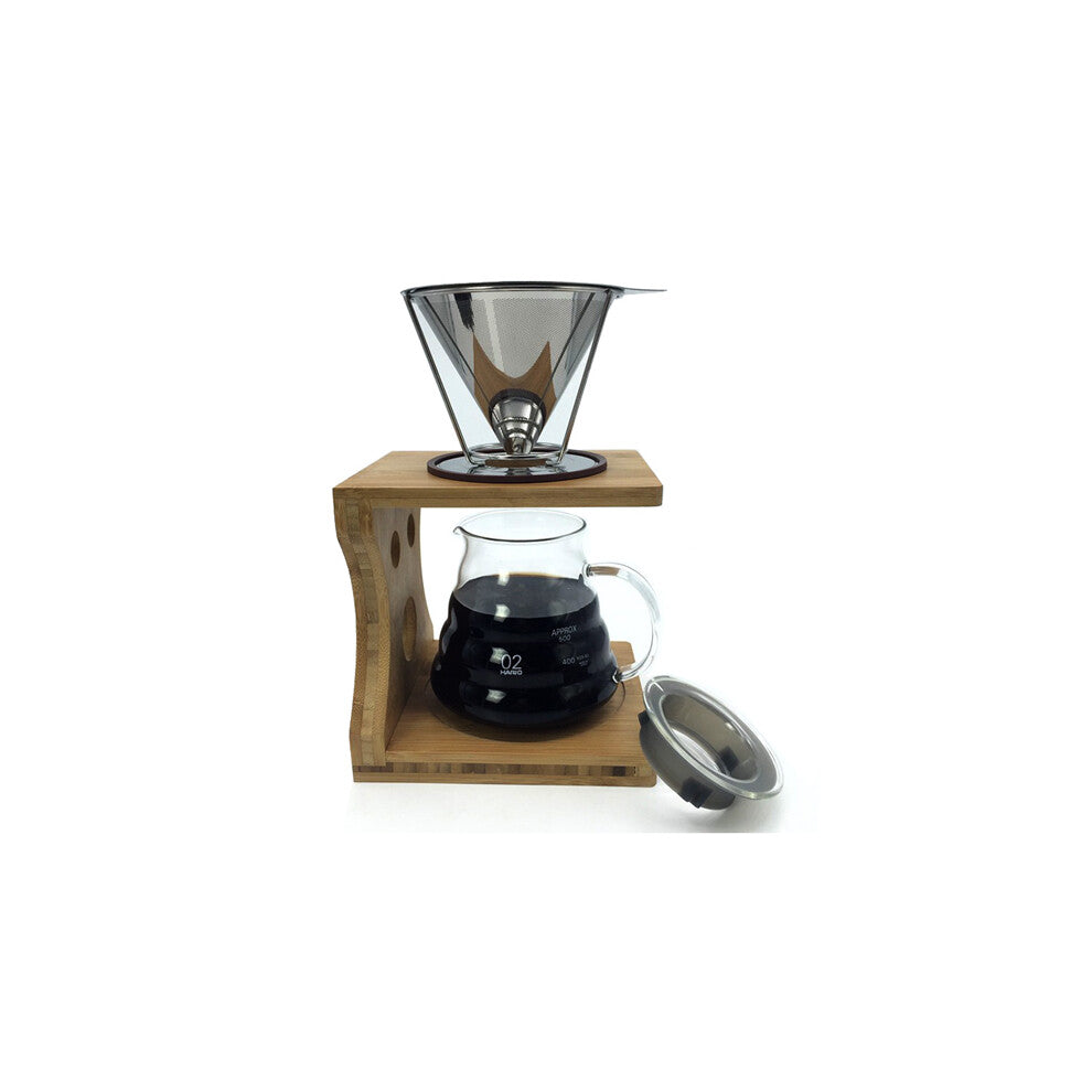 Portable Reusable Stainless Steel V-type Cup Cone Coffee Filters Drip Coffee Maker Tool