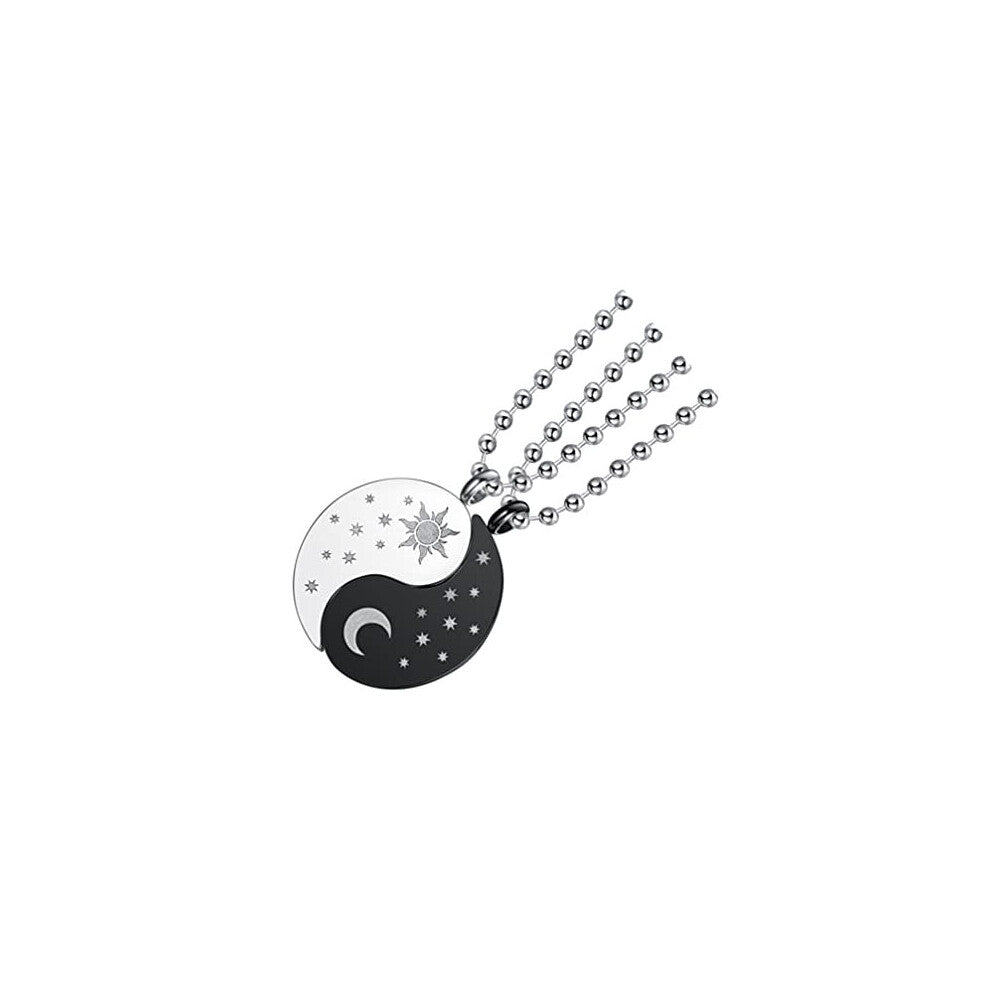 1 Pair Yin Yang Pendant Necklace 60cm Matching Puzzle Necklace Bff Couples Necklace Chain Personalized Best Friend Necklaces Gifts for Men Women
