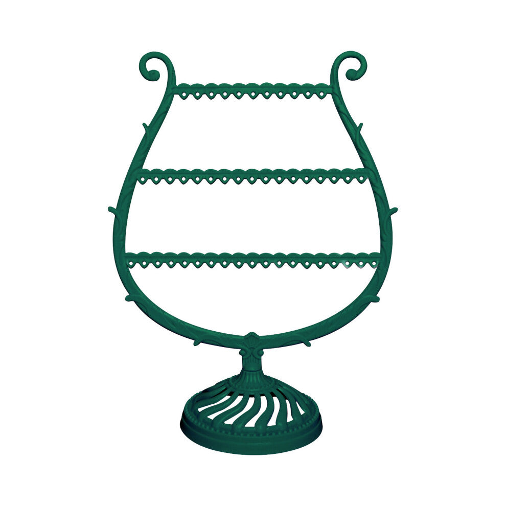 (a-green) Organizer Hanging Multi Tiers Watches Wine Cup Shape Earrings Bracelet Display Gift Storage Holder Dresser Jewelry Stand Desktop