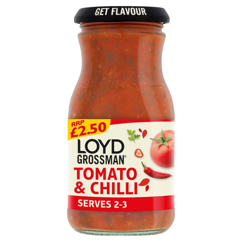 Loyd Grossman Tomato & Chilli Pasta Sauce 350g ( pack of 6 )