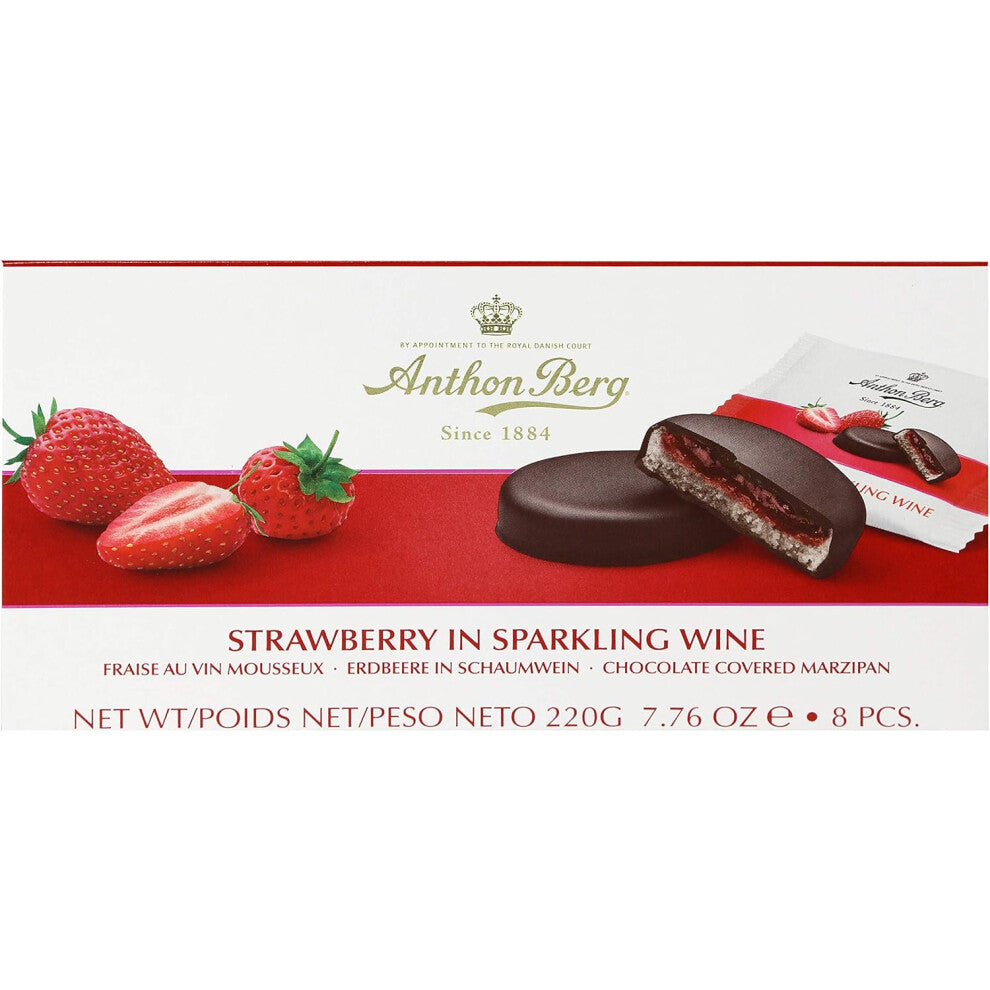 Anthon Berg strawberry in sparkling wine marzipan in dark chocolate