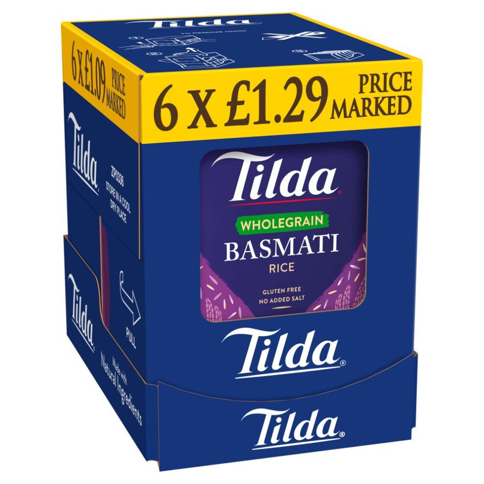 Tilda Classics Wholegrain Basmati Rice 250g ( pack of 6 )