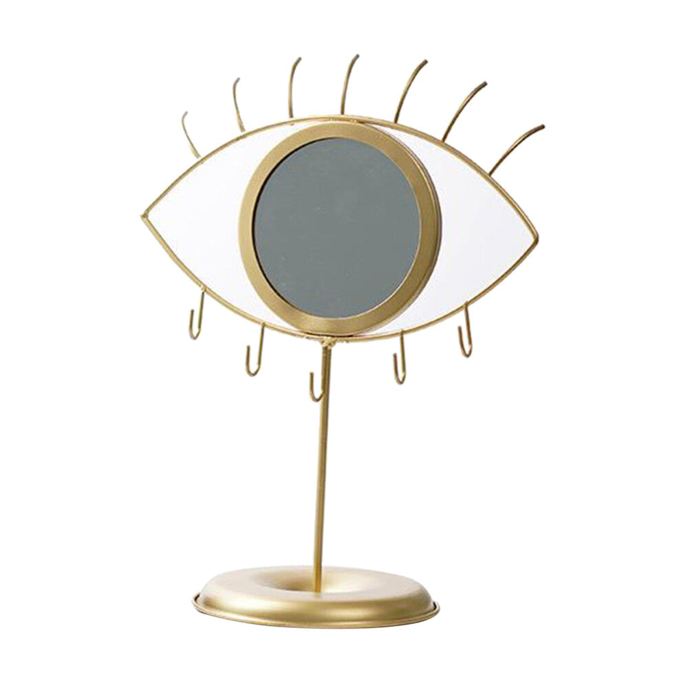 Tabletop Eye Shaped Mirror with Jewelry Holder,Modern Decorative Necklace er